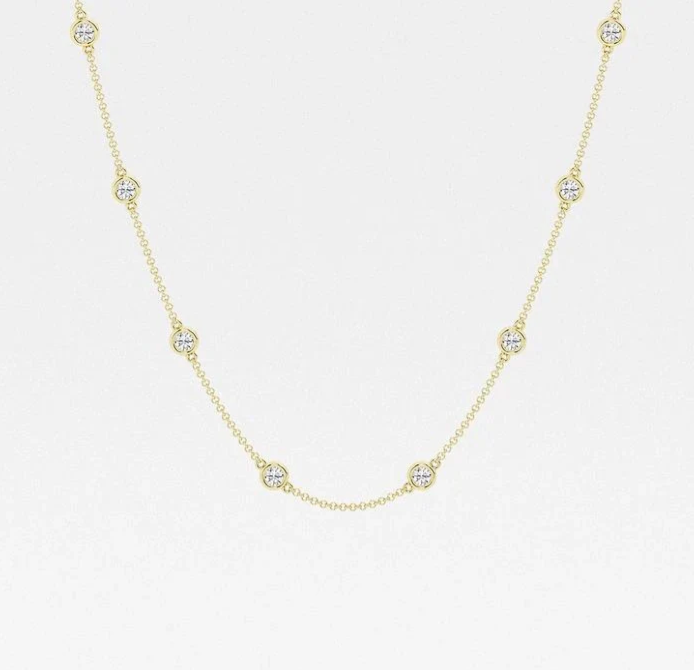 2 CTTW Round Lab Diamond Bezel Necklace