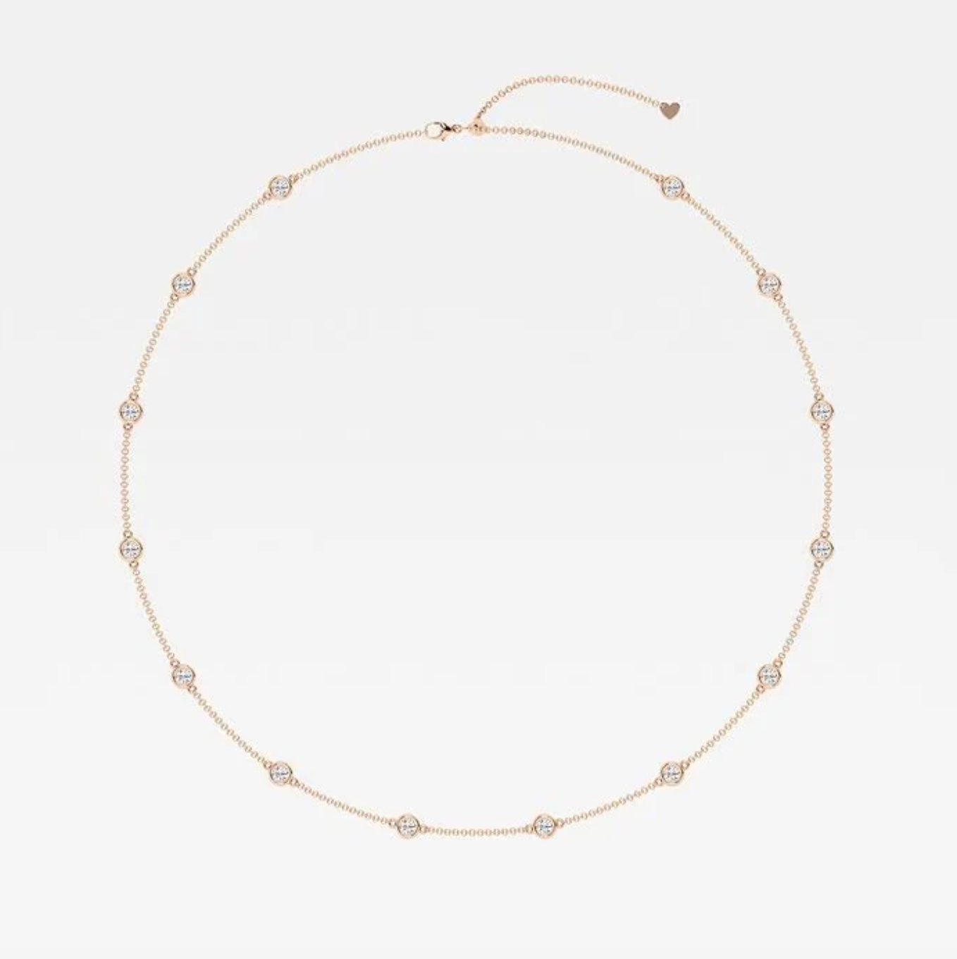 2 CTTW Round Lab Diamond Bezel Necklace