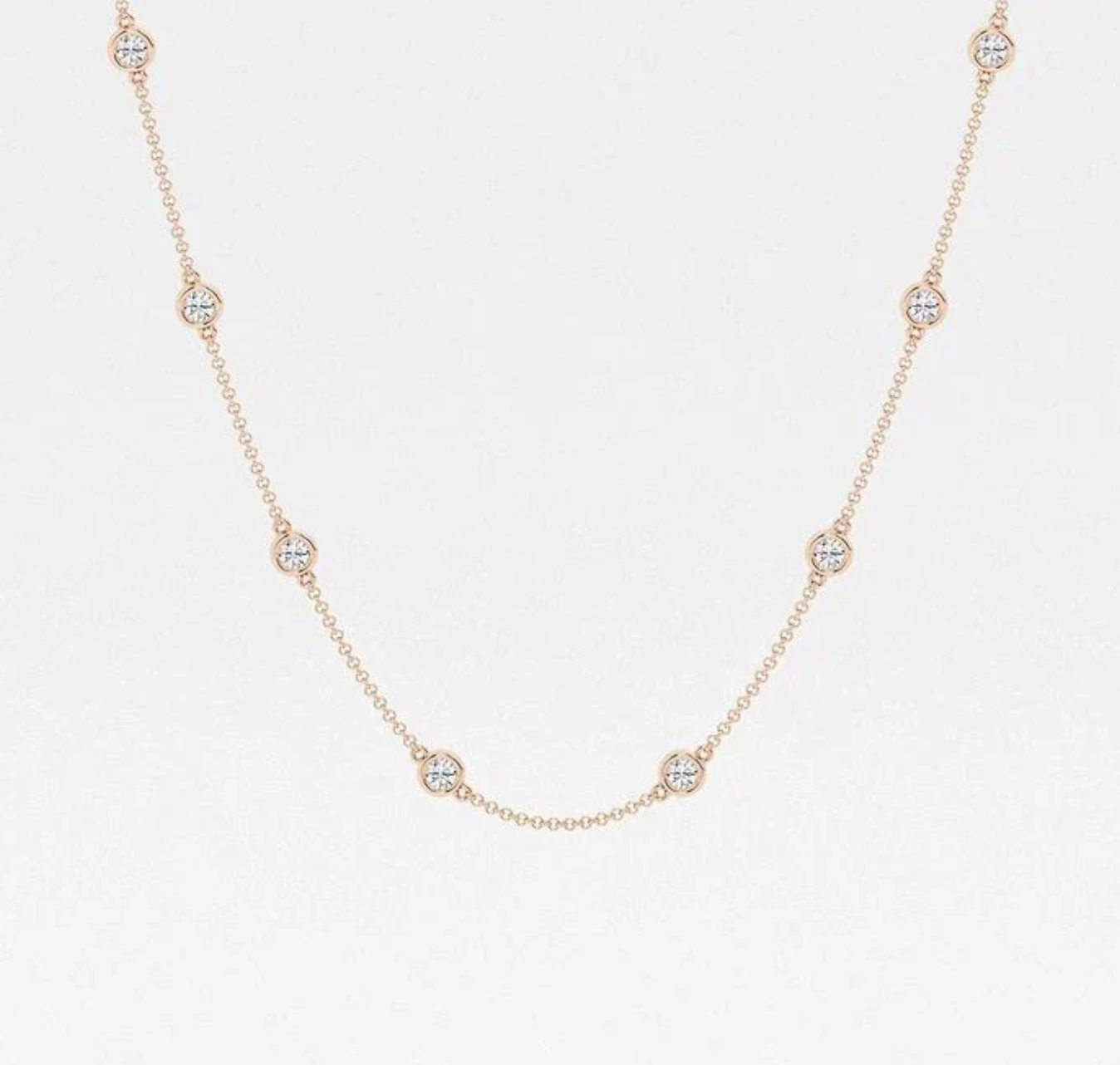 2 CTTW Round Lab Diamond Bezel Necklace
