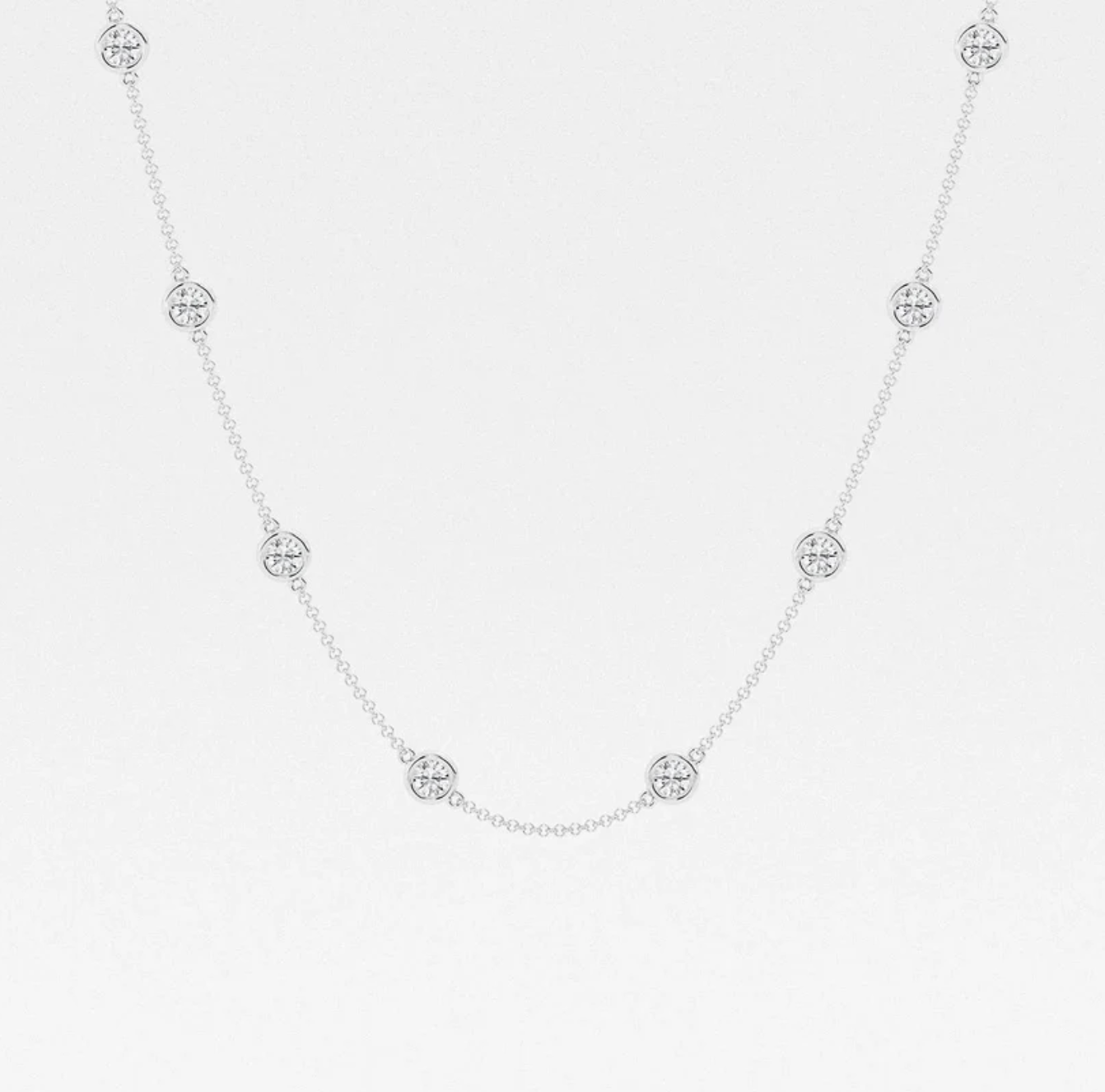 3 CTTW Round Lab Diamond Bezel Necklace