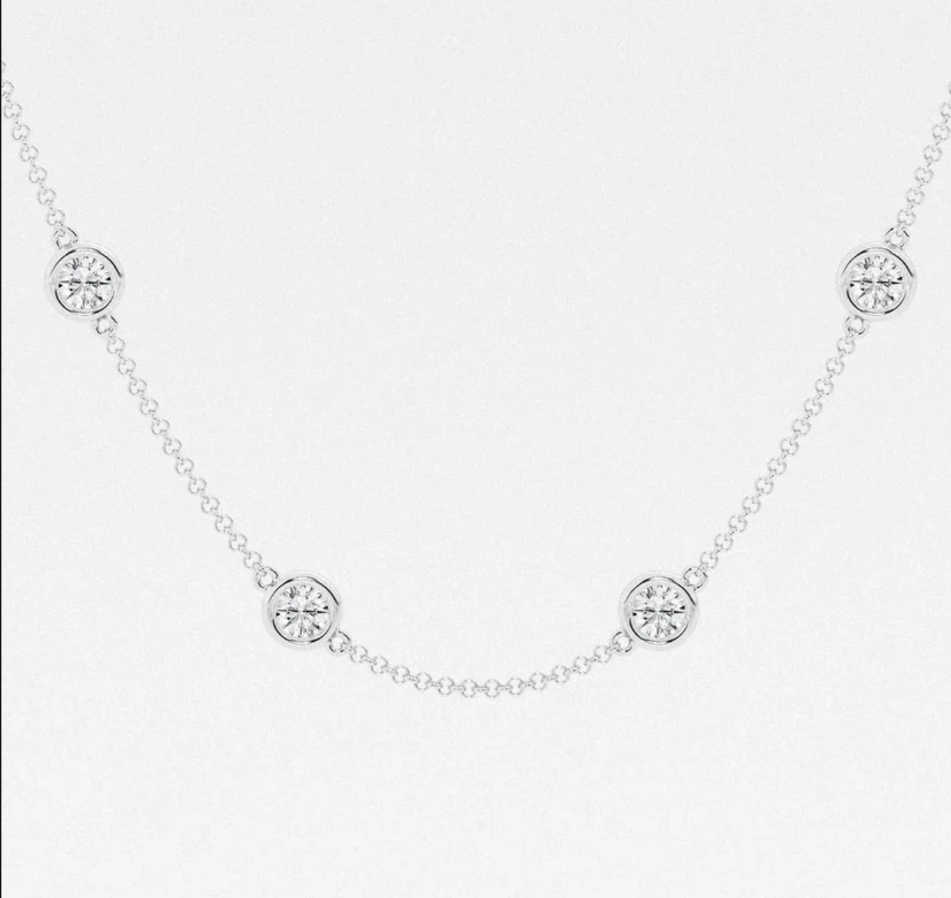 3 CTTW Round Lab Diamond Bezel Necklace