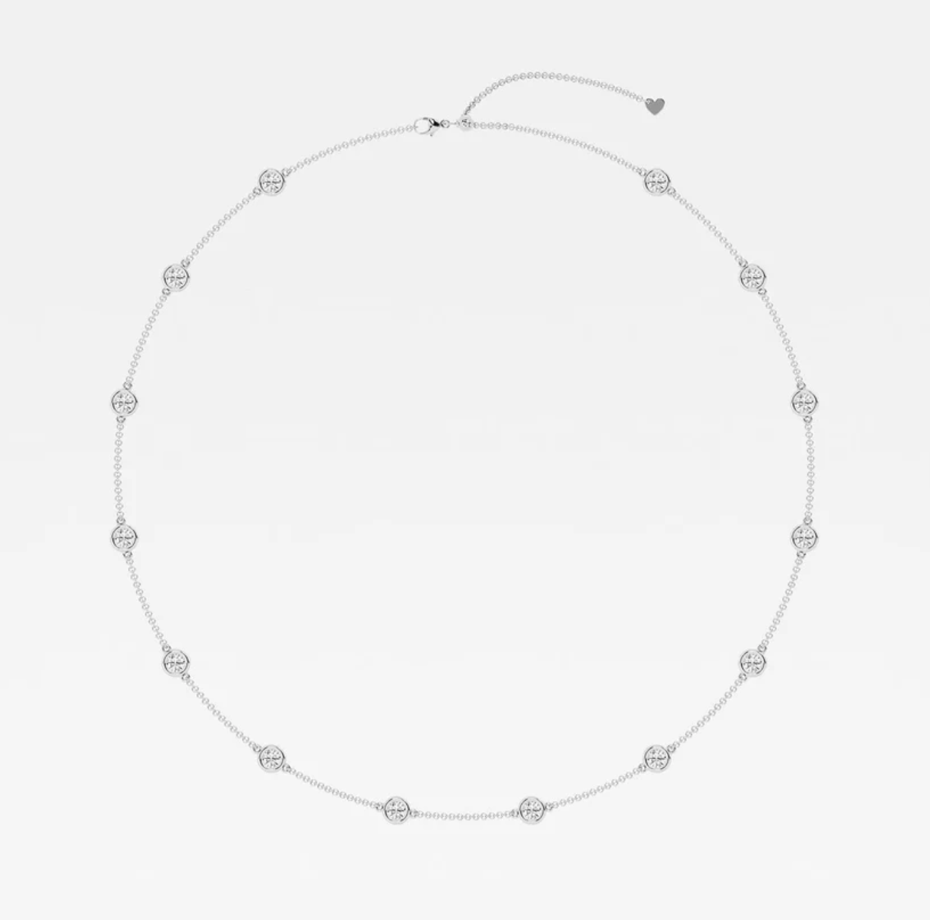 3 CTTW Round Lab Diamond Bezel Necklace
