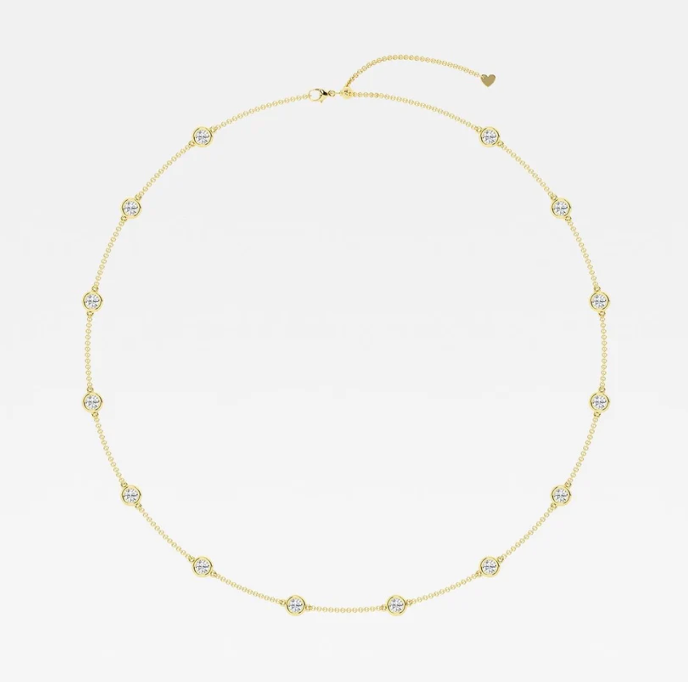 3 CTTW Round Lab Diamond Bezel Necklace