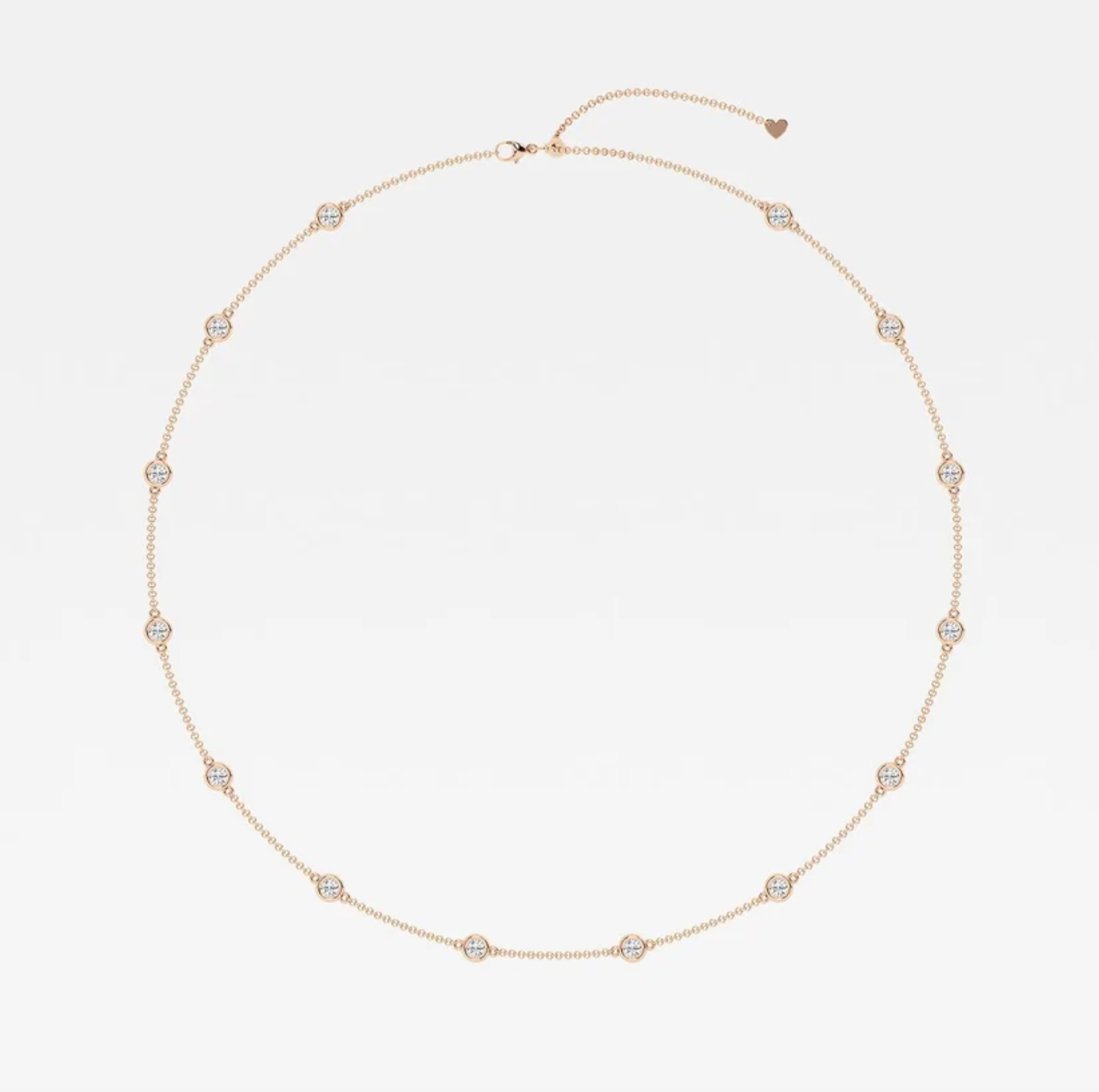 3 CTTW Round Lab Diamond Bezel Necklace
