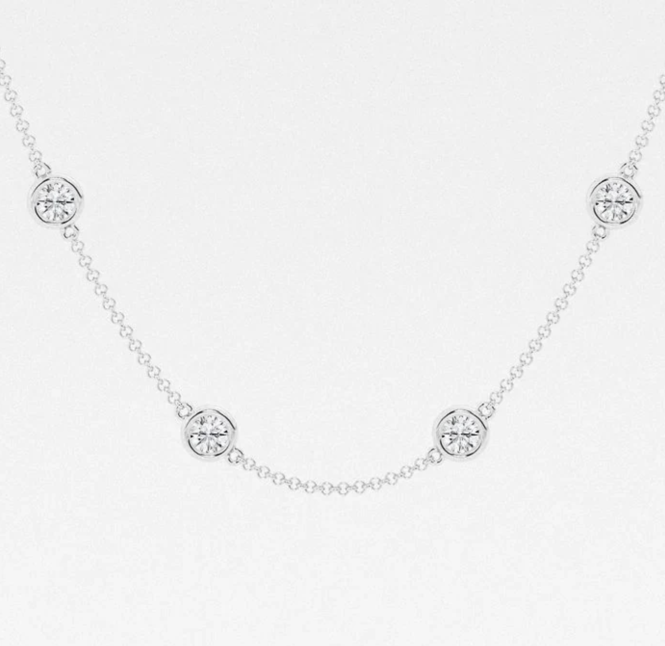 4 CTTW Round Lab Diamond Bezel Necklace