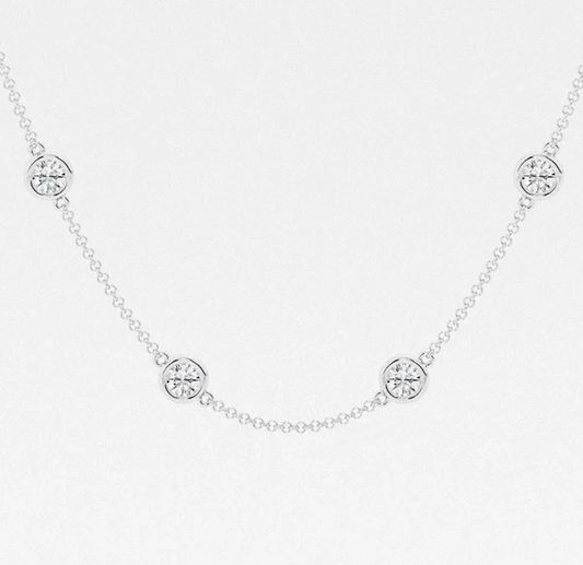 4 CTTW Round Lab Diamond Bezel Necklace