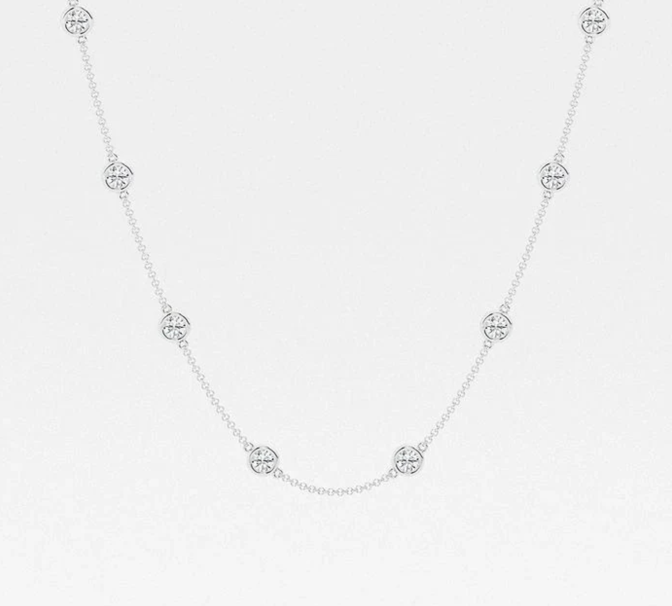 4 CTTW Round Lab Diamond Bezel Necklace