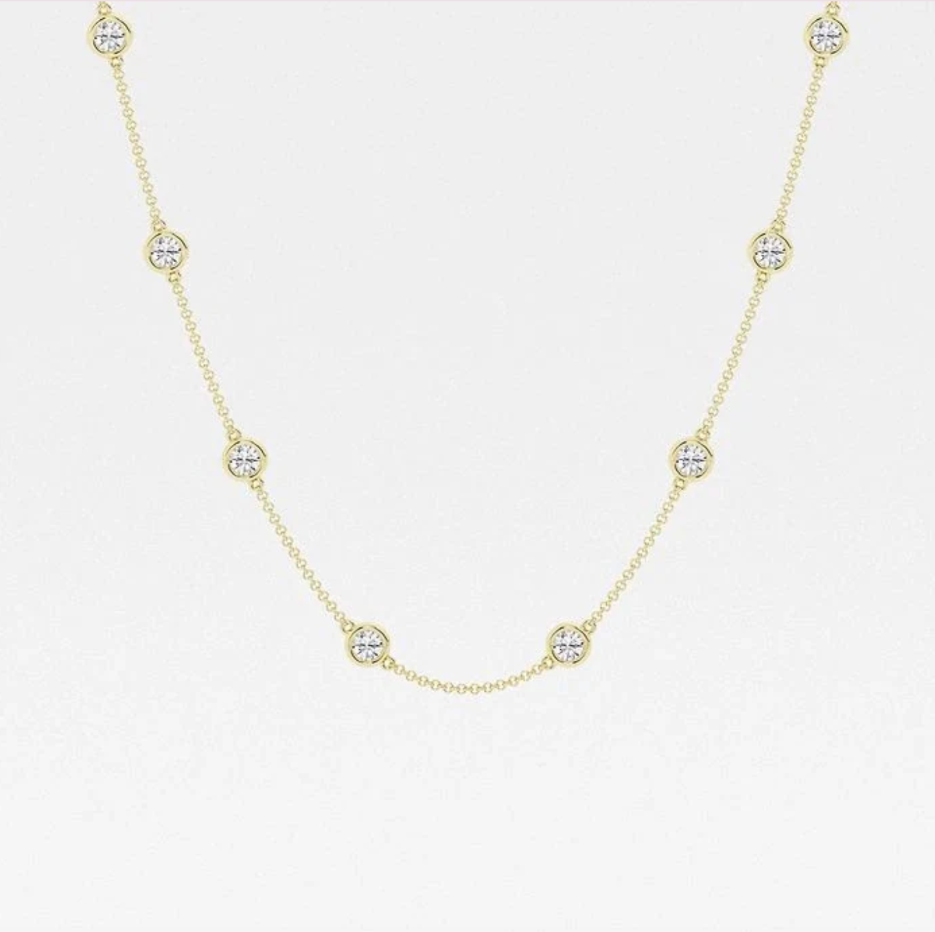 4 CTTW Round Lab Diamond Bezel Necklace
