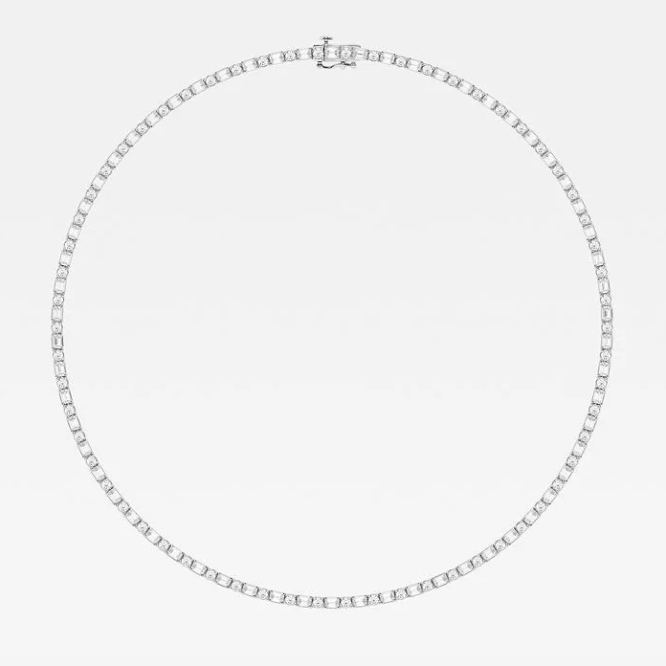 15.00 Ct Emerald Alternating Round Lab Diamond Tennis Necklace