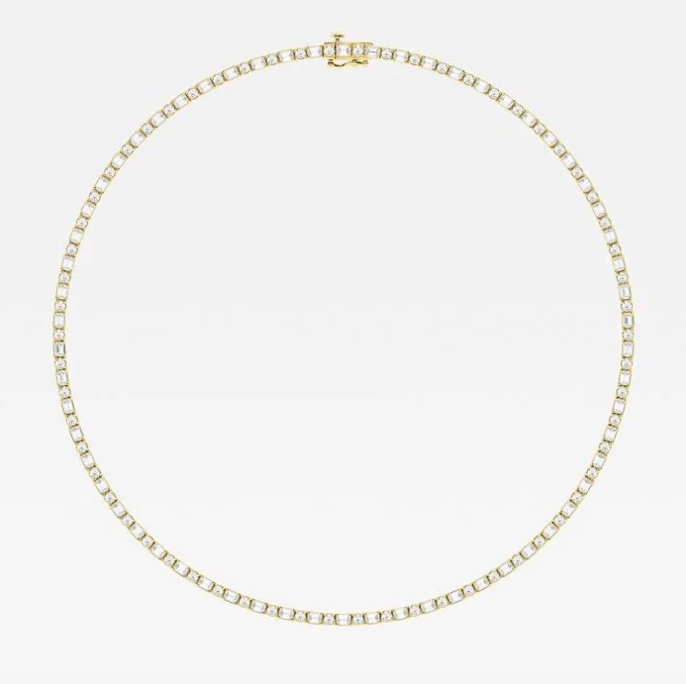 15.00 Ct Emerald Alternating Round Lab Diamond Tennis Necklace