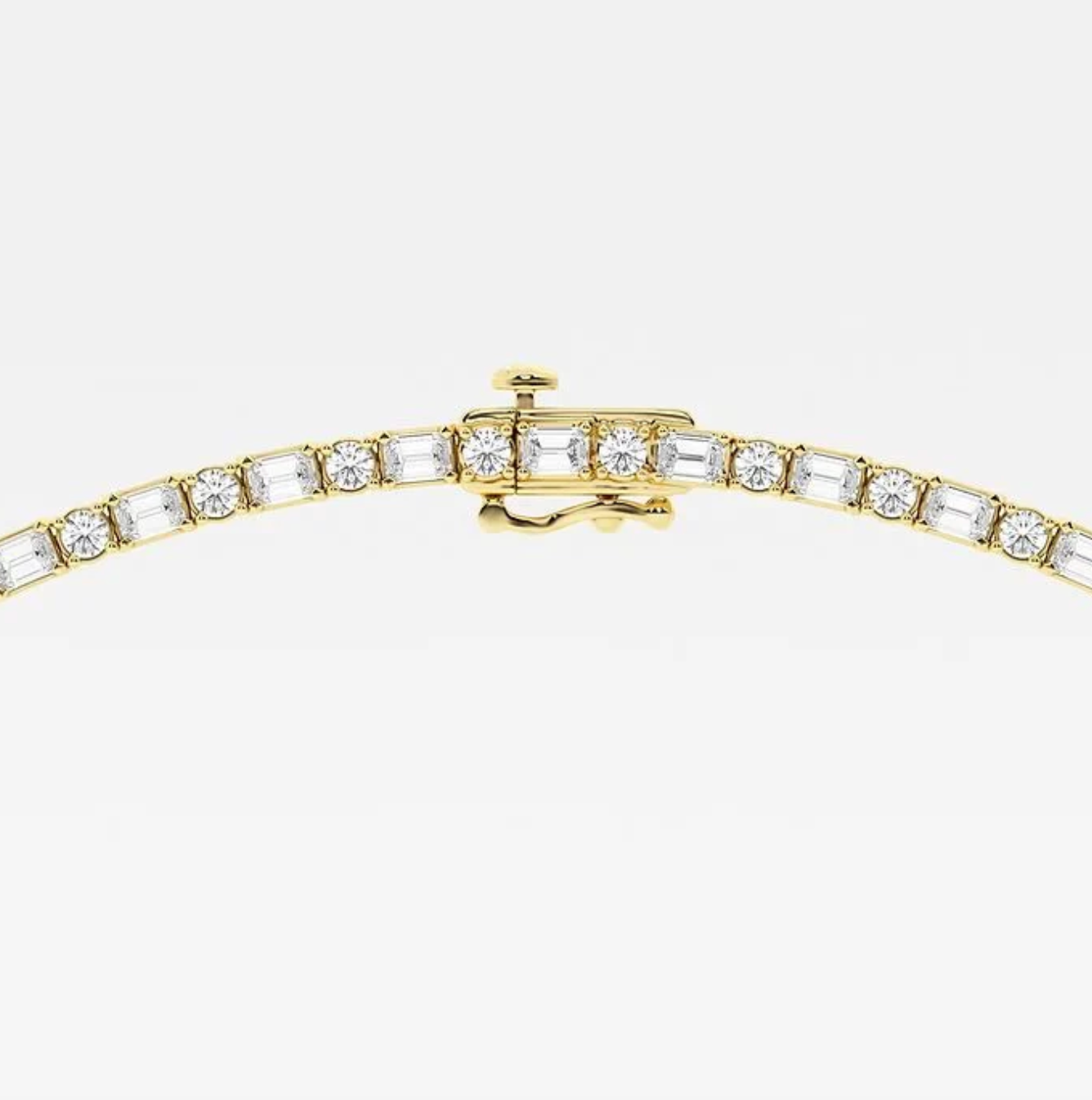 15.00 Ct Emerald Alternating Round Lab Diamond Tennis Necklace