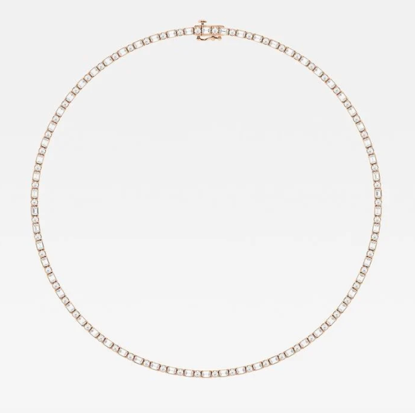 15.00 Ct Emerald Alternating Round Lab Diamond Tennis Necklace