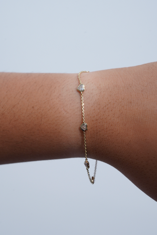 Bezel Heart Bracelet
