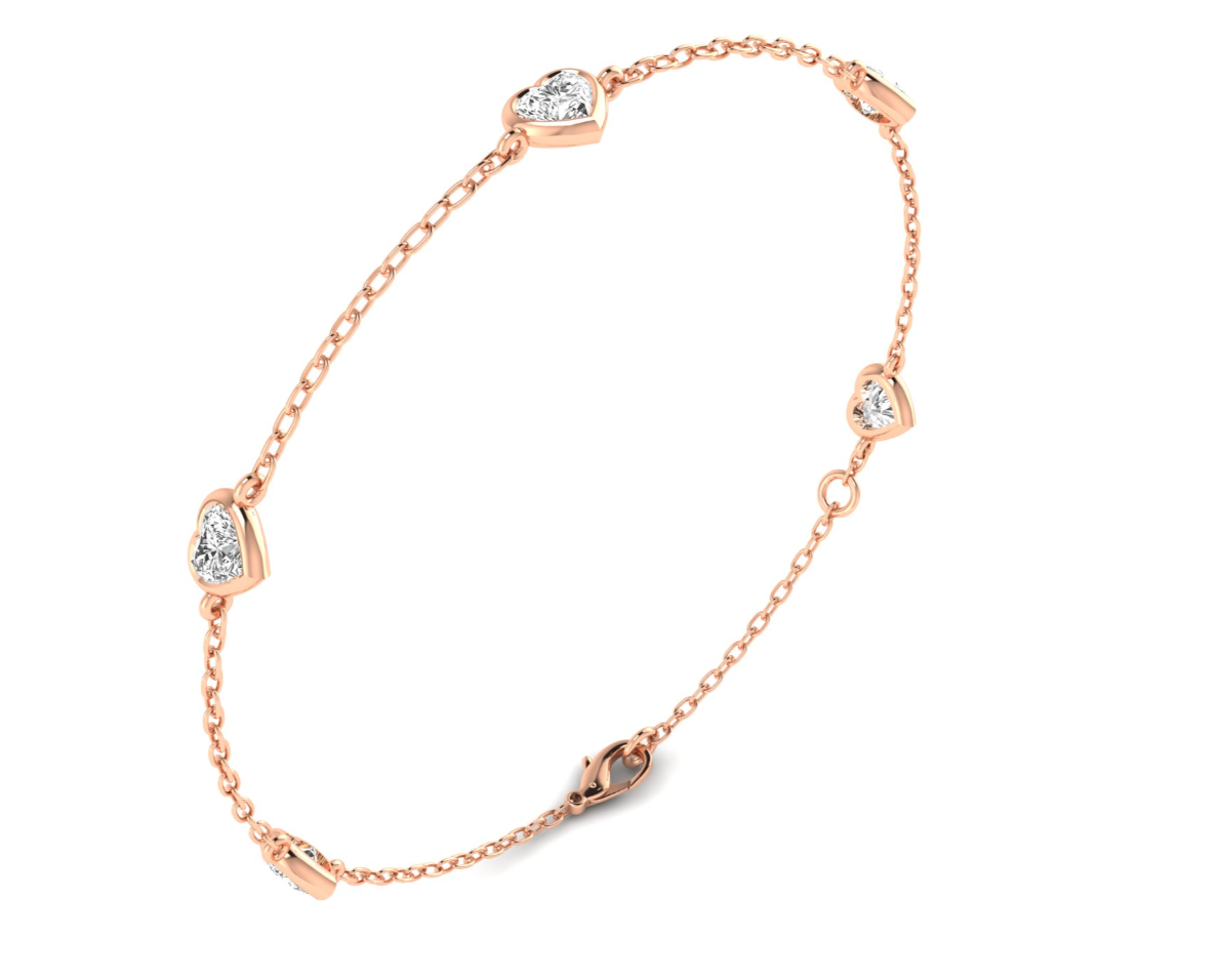 Bezel Heart Bracelet