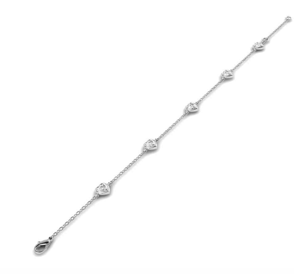 Bezel Heart Bracelet
