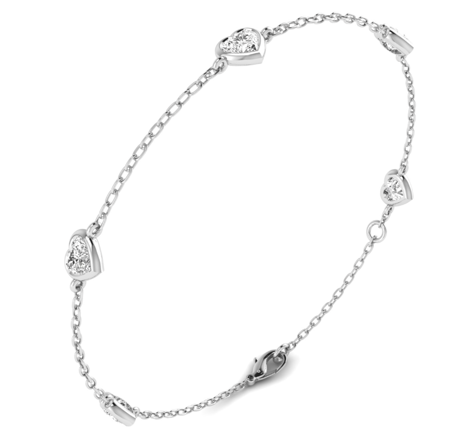 Bezel Heart Bracelet
