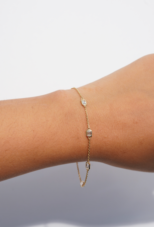 The Jane - Emerald Bezel Bracelet