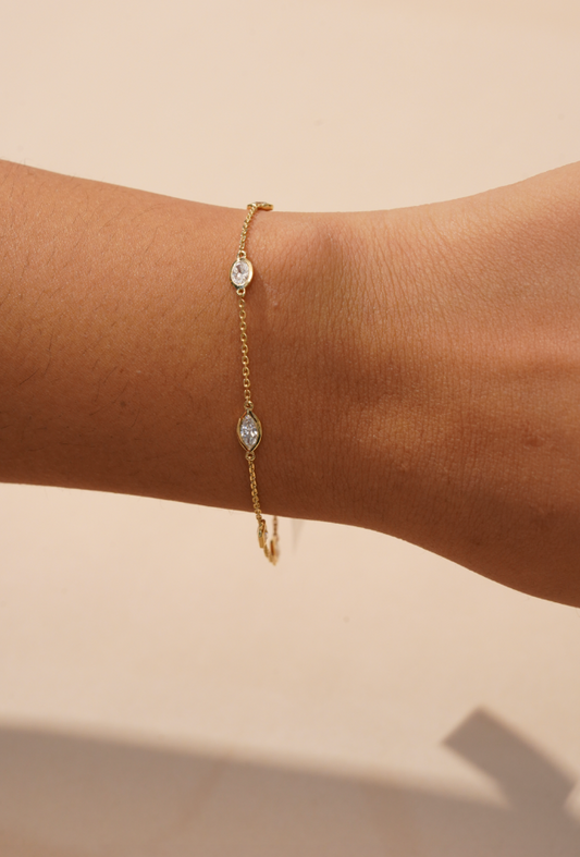 The Ellie - Mix Cut Bezel Bracelet