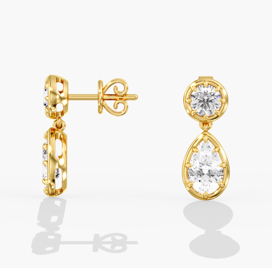 Georgian Style Pear Drop Earrings