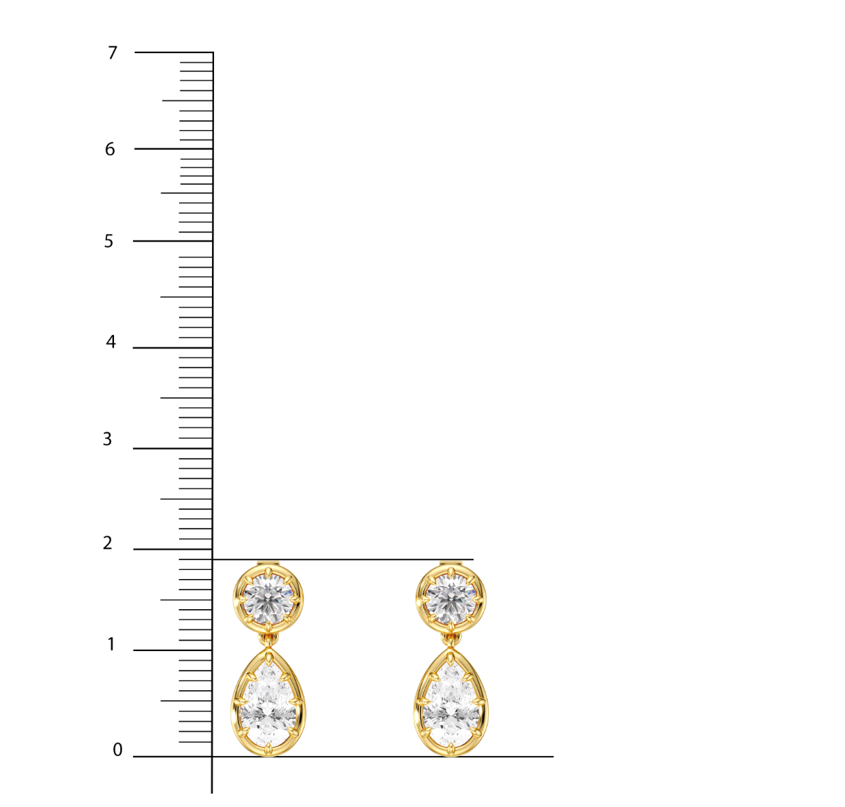 Georgian Style Pear Drop Earrings