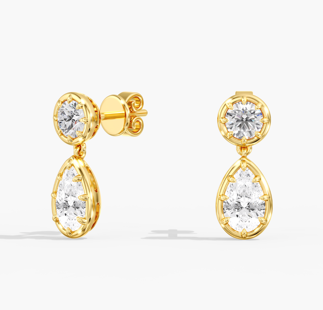 Georgian Style Pear Drop Earrings