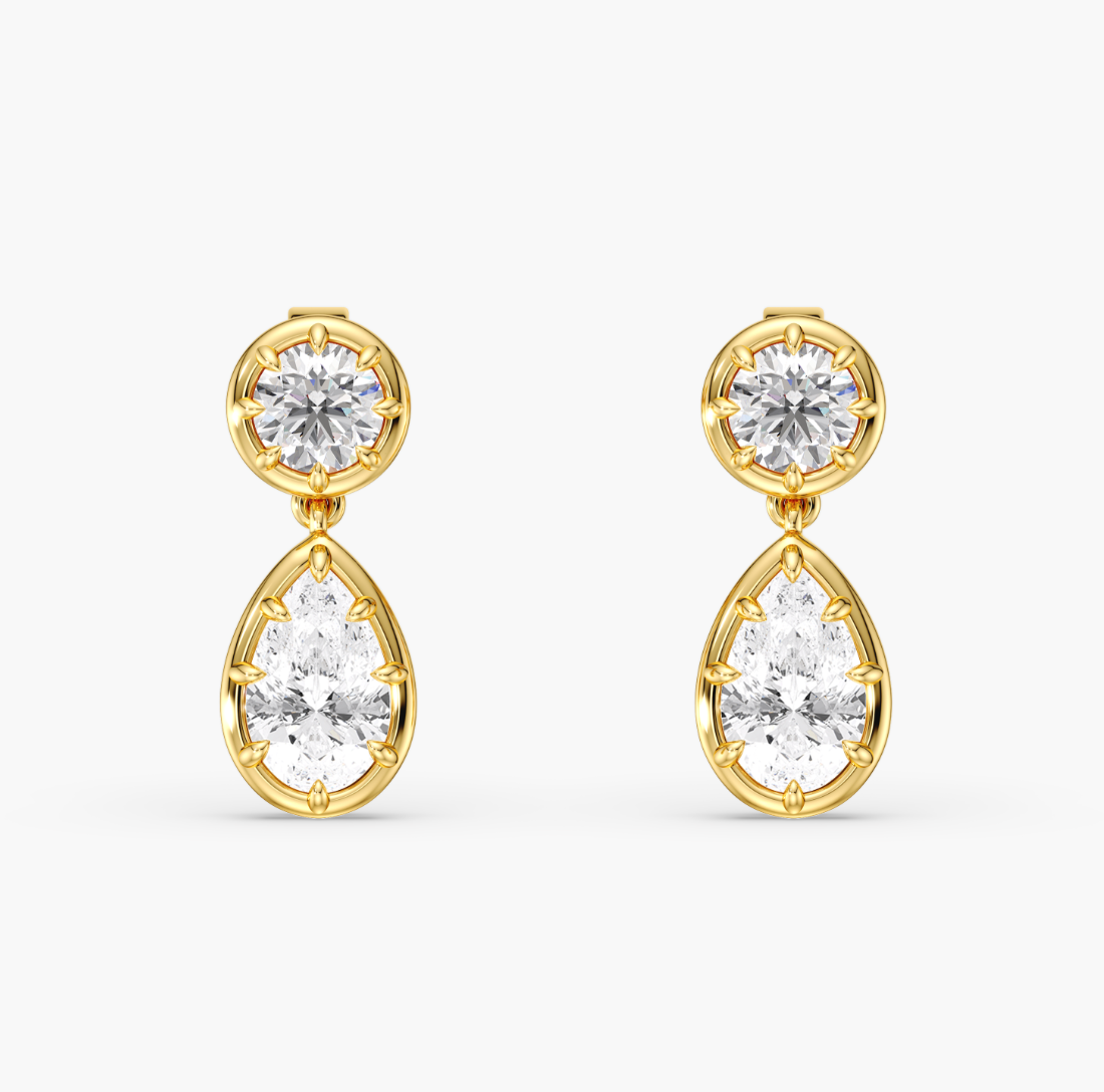 Georgian Style Pear Drop Earrings