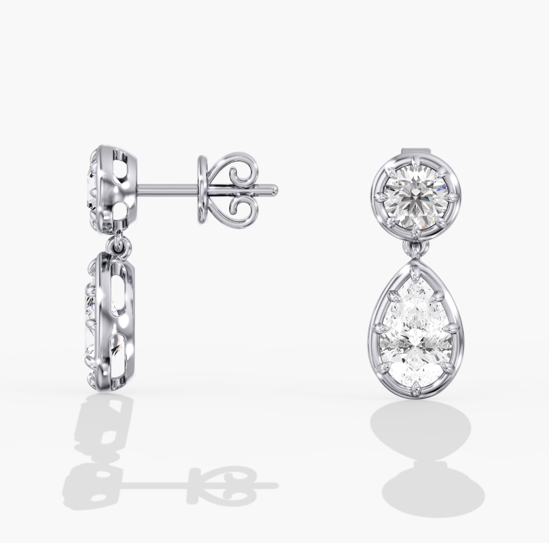 Georgian Style Pear Drop Earrings