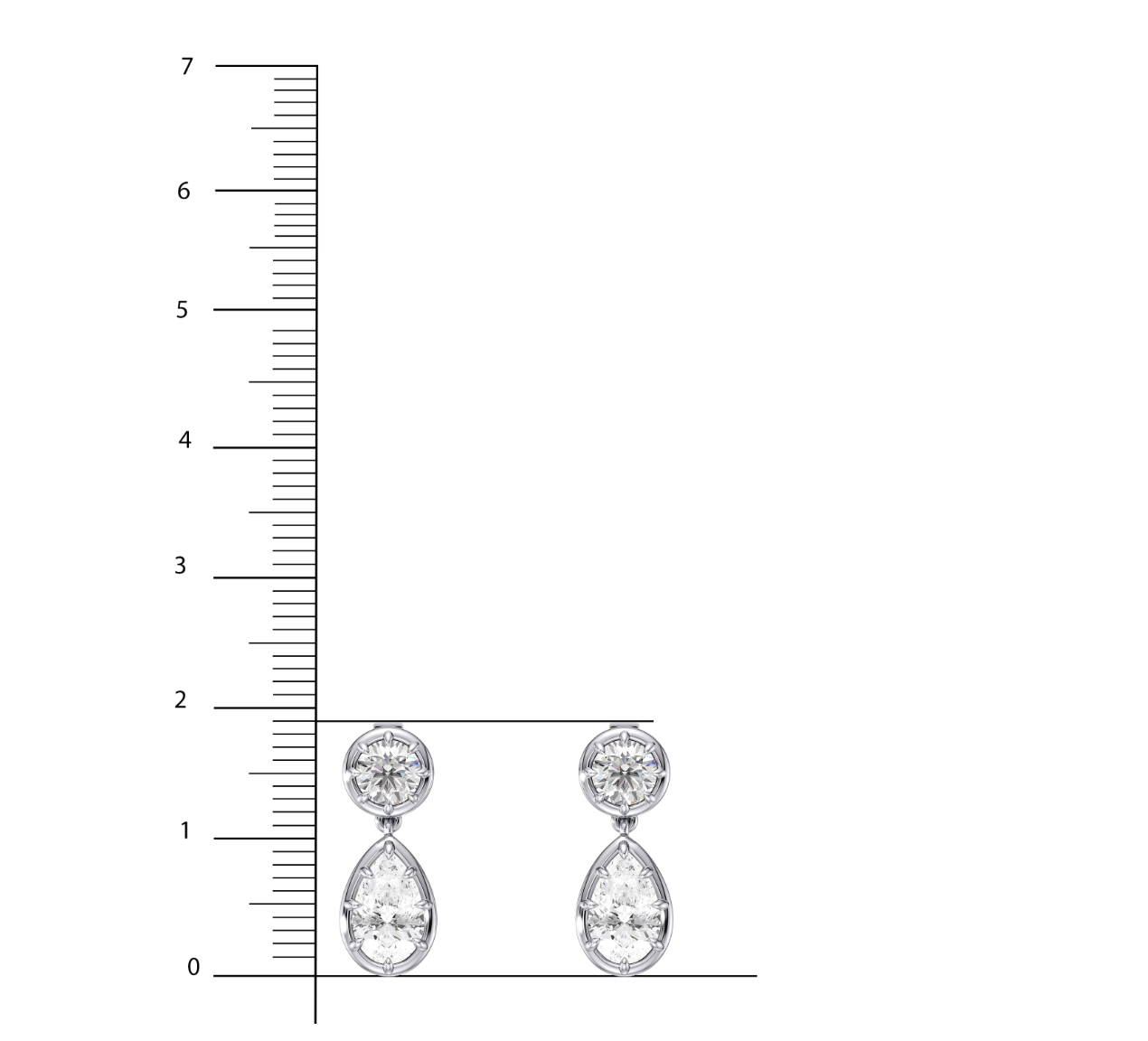Georgian Style Pear Drop Earrings