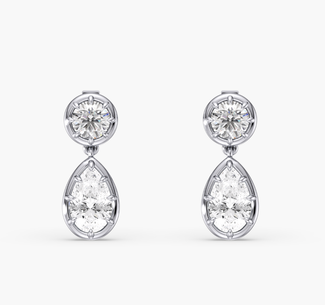Georgian Style Pear Drop Earrings