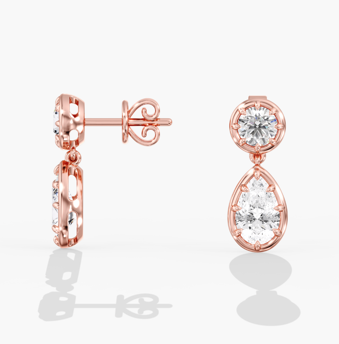 Georgian Style Pear Drop Earrings