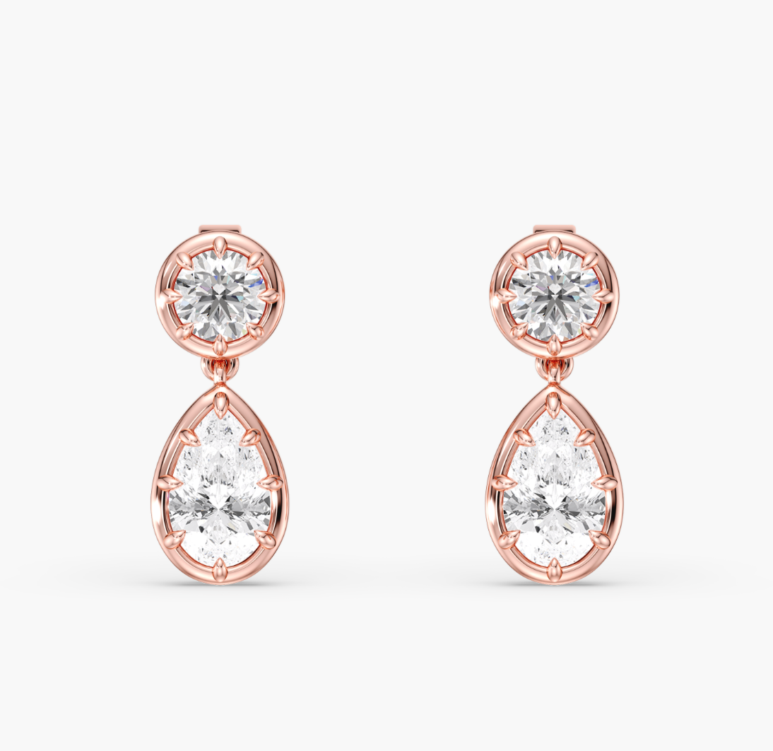 Georgian Style Pear Drop Earrings
