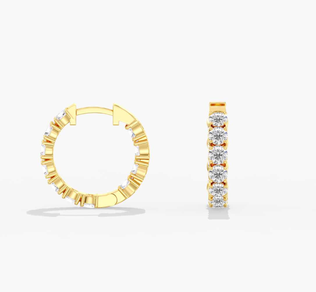 Round Inside Out Hoop Earrings
