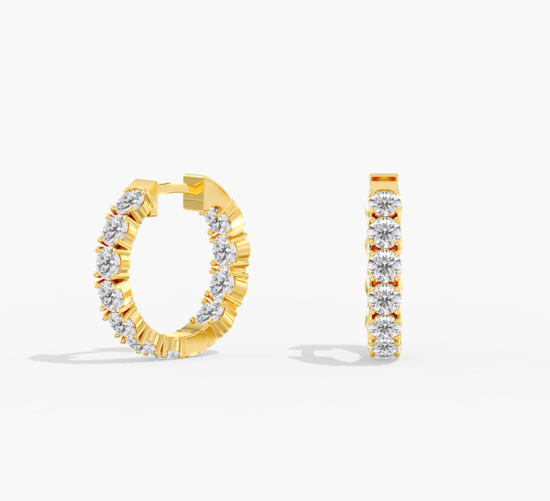 Round Inside Out Hoop Earrings
