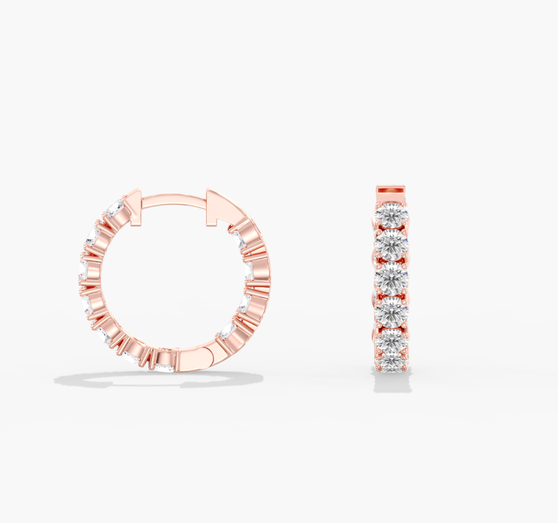 Round Inside Out Hoop Earrings