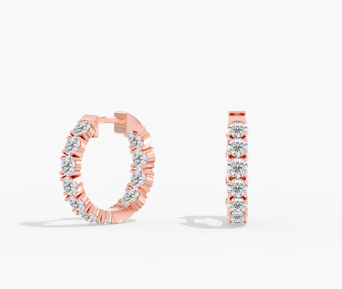 Round Inside Out Hoop Earrings
