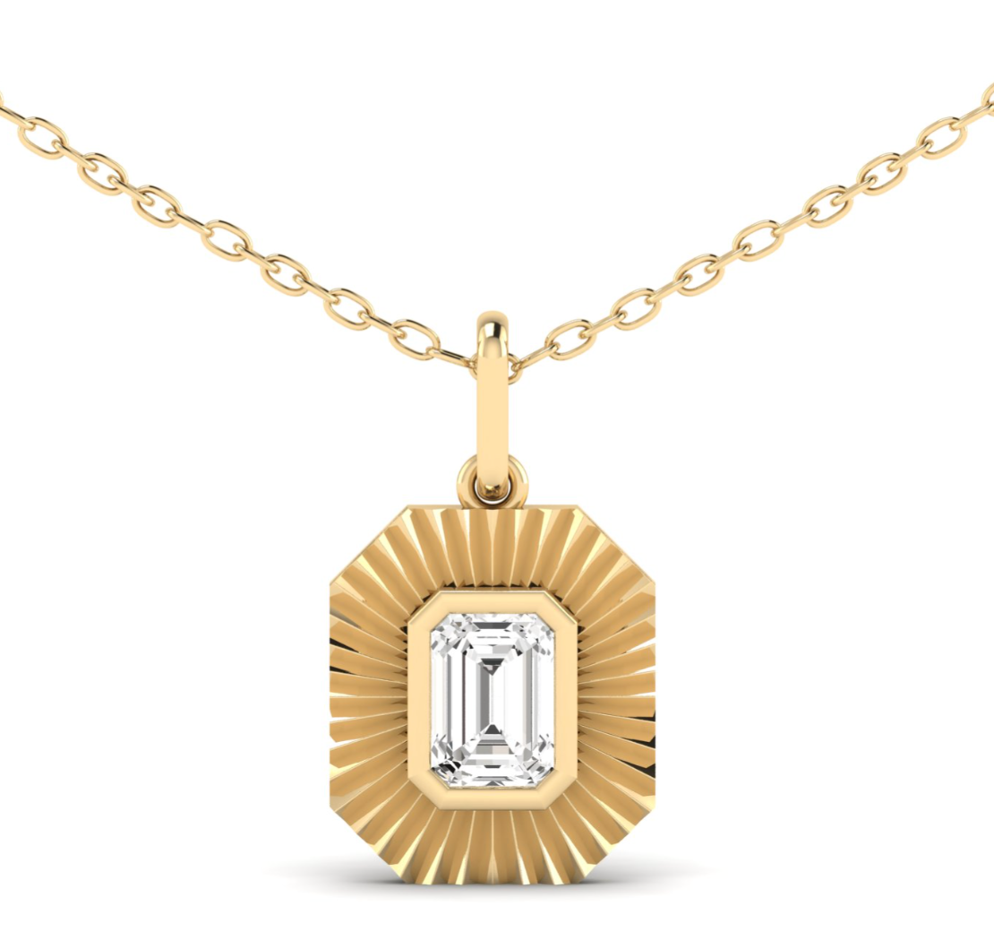 Art Deco Emerald Pendant Necklace
