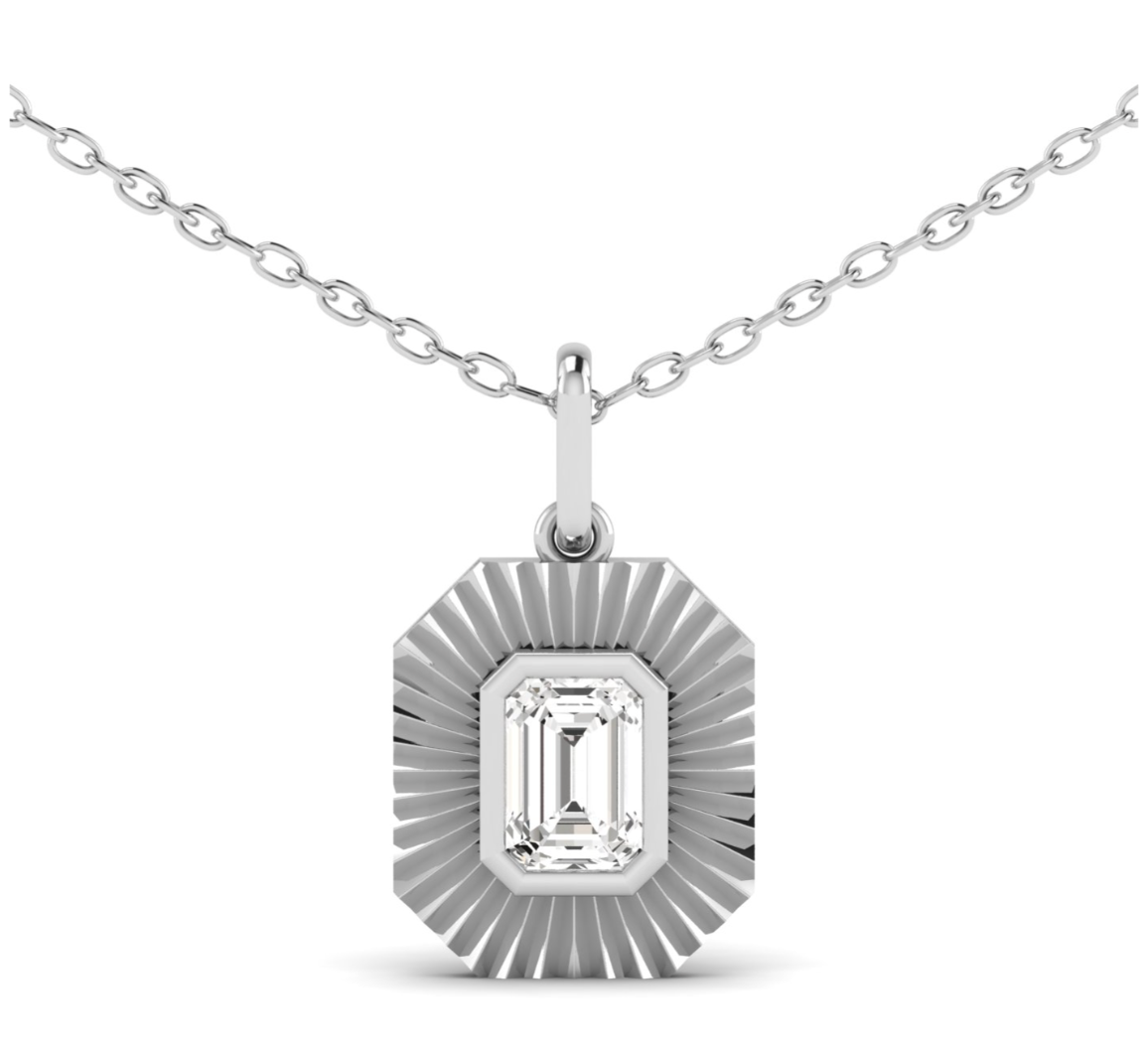 Art Deco Emerald Pendant Necklace