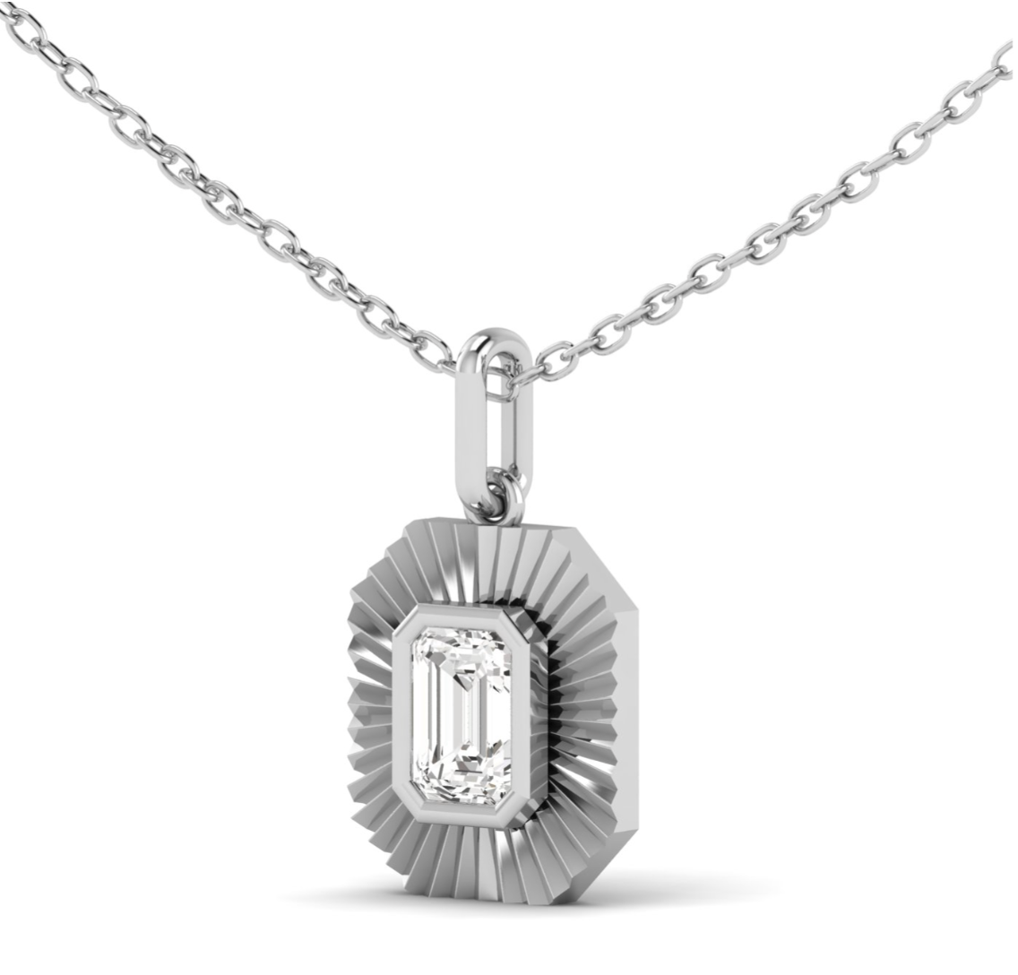 Art Deco Emerald Pendant Necklace