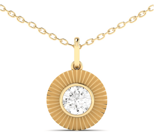 Art Deco Round Pendant Necklace