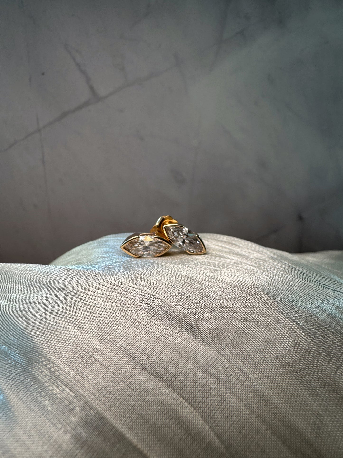 The Luna - Marquise Half Bezel Earrings