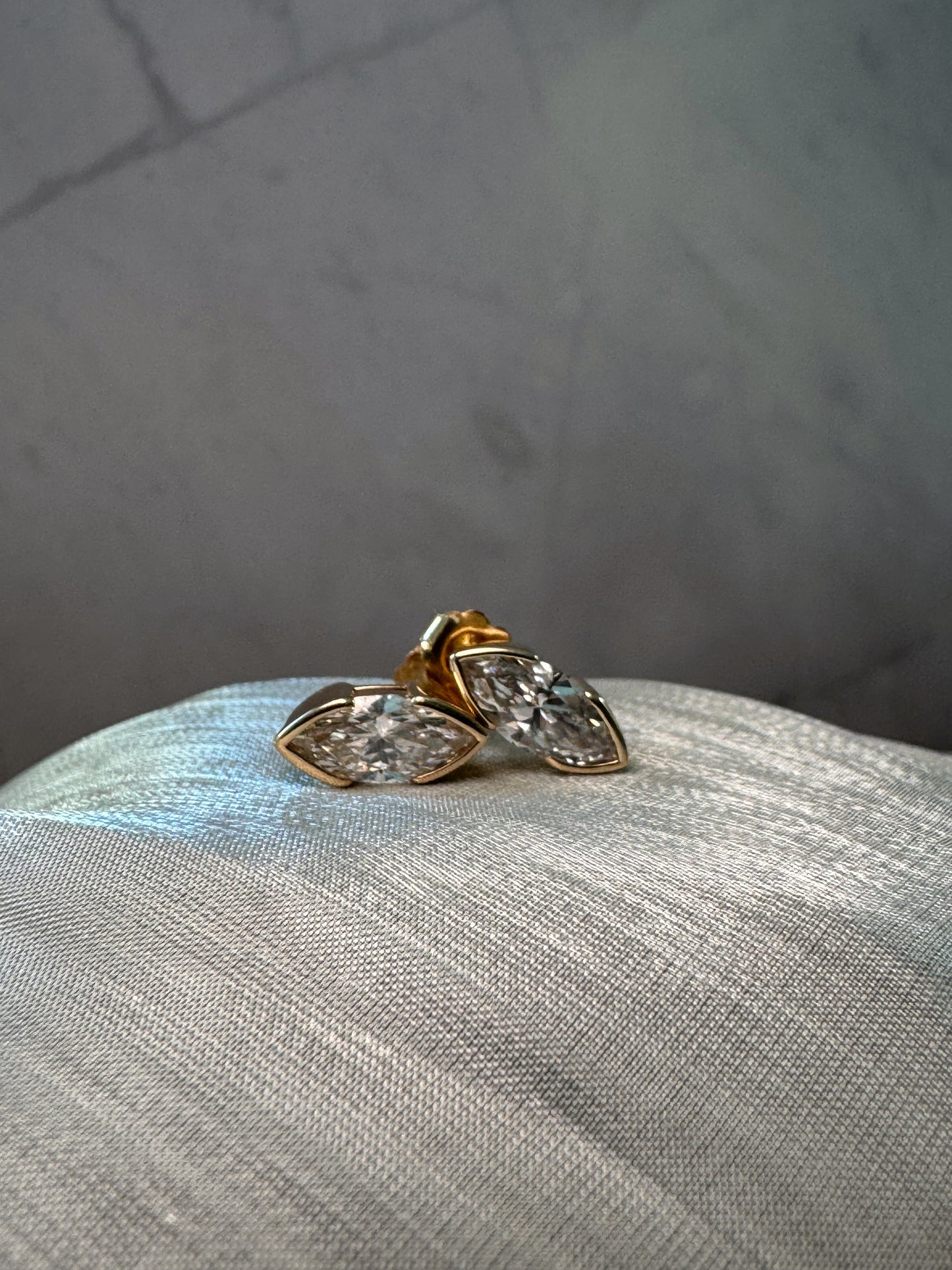 The Luna - Marquise Half Bezel Earrings