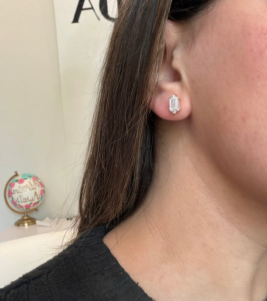 3.03 CTTW Elongated Hexagon Studs